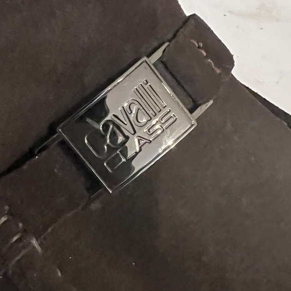 LIKE NEW Class Cavalli Dark Brown Slip-On Suede Logo Plaque Loafers/Driving Moc - Picture 5 of 16